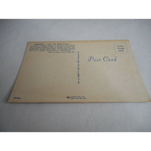 Vintage 1960s Postcard Amish Ladies Lancaster Pennsylvania Dutch Amish country3. - Picture 2 of 2